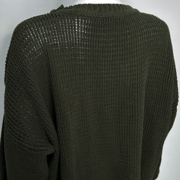 Maurie and Eve Cotton Oversized Crewneck Sweater in Olive Green Women's Size 4 - Picture 13 of 16